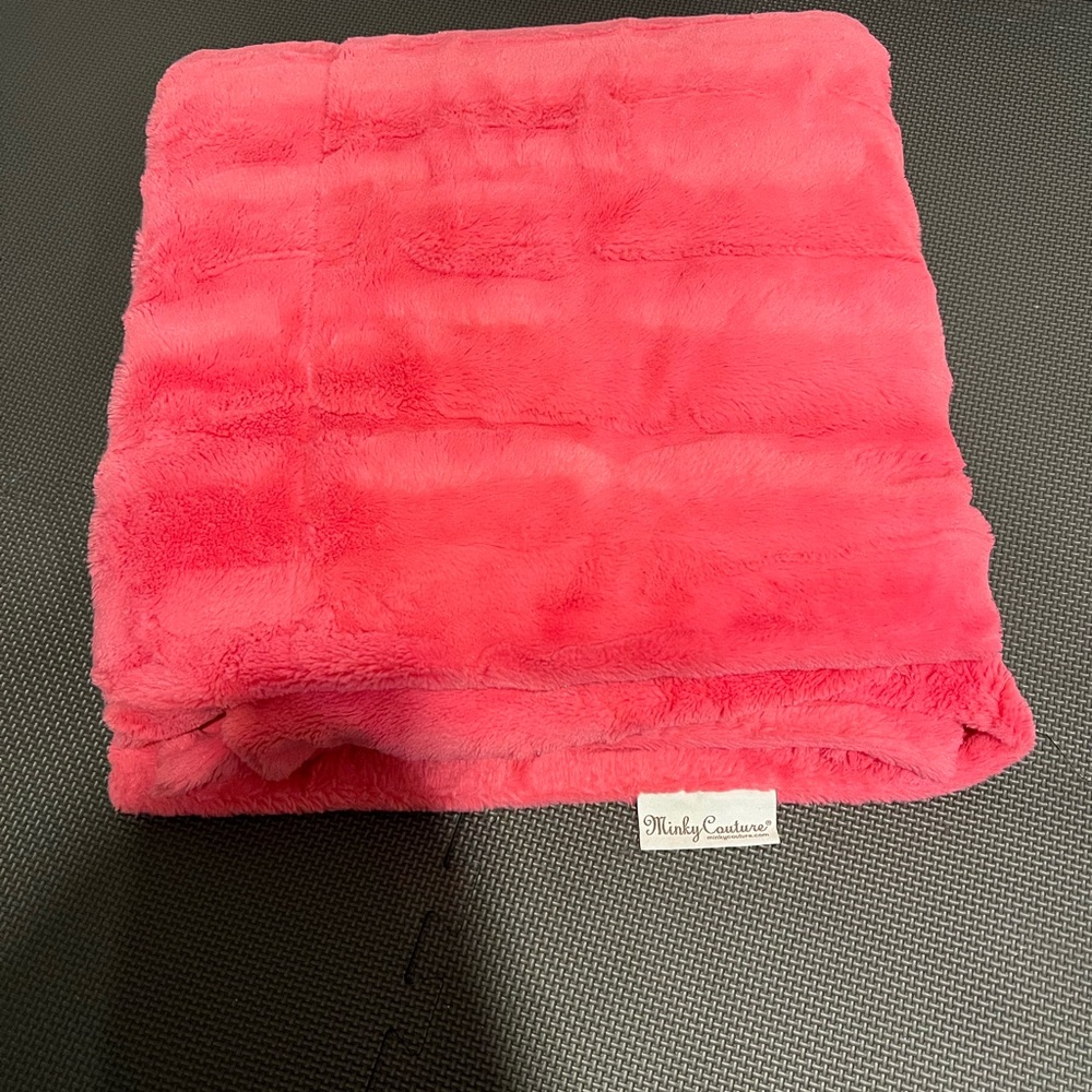 Minky Couture Pink Throw Blanket